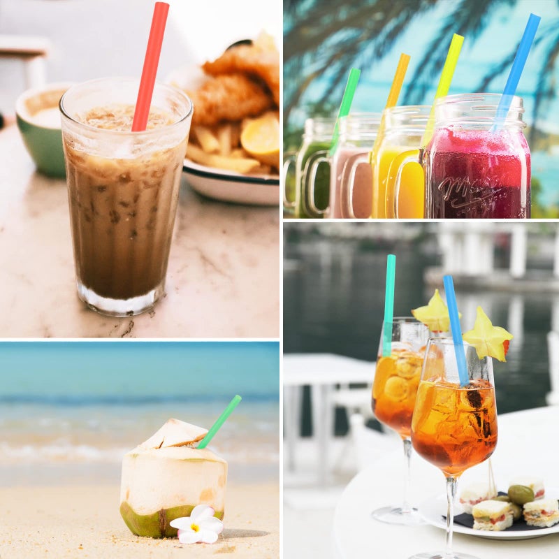 acDesign 300PCS 8.2" Disposable Plastic Drinking Straws 0.43" Extra Wide Jumbo Smoothie Straws for Bubble Tea Milkshakes Coffee Boba - Image 3